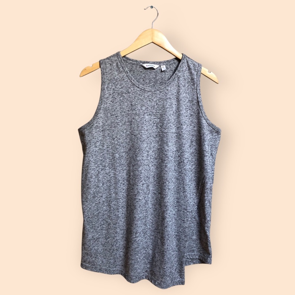 Athleta Knit Asymmetrical Tank Top Heather Grey Women’s Medium USA Active Yoga